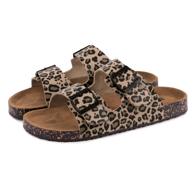 totes® Ladies PU Double Buckle Slider Animal Print