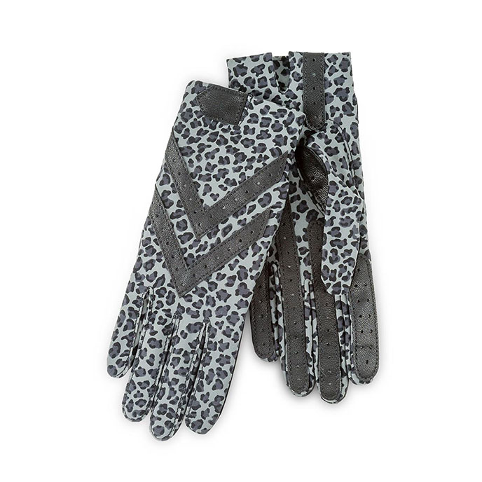 Isotoner Ladies Wonderfit Stretch Gloves Grey Animal