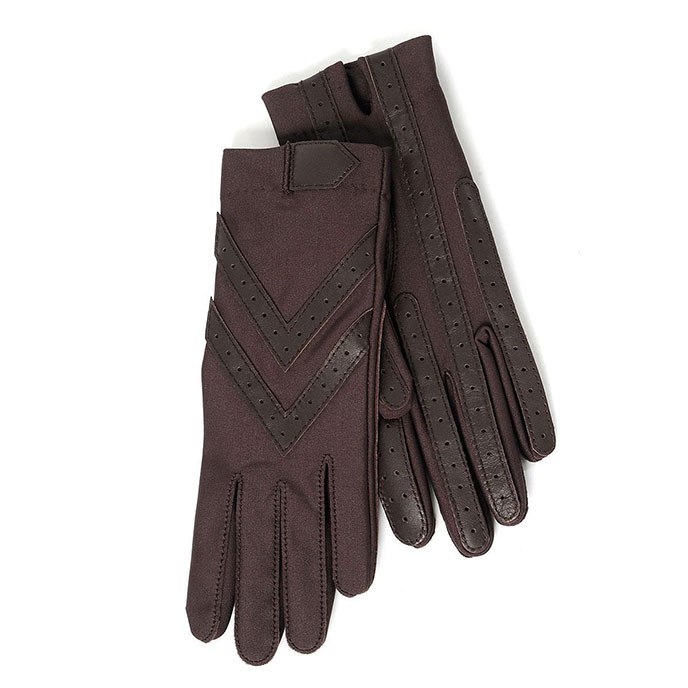 Isotoner Ladies Wonderfit Stretch Gloves Brown