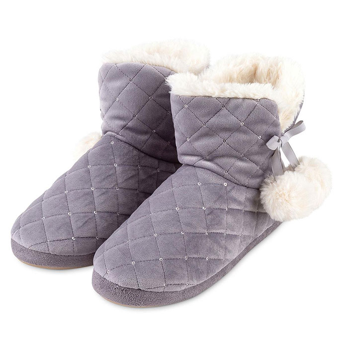 grey slipper boots ladies