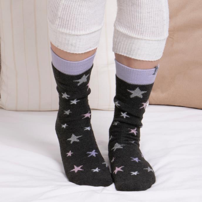 totes toasties Ladies Original Slipper Socks (Twin Pack) Penguin / Star