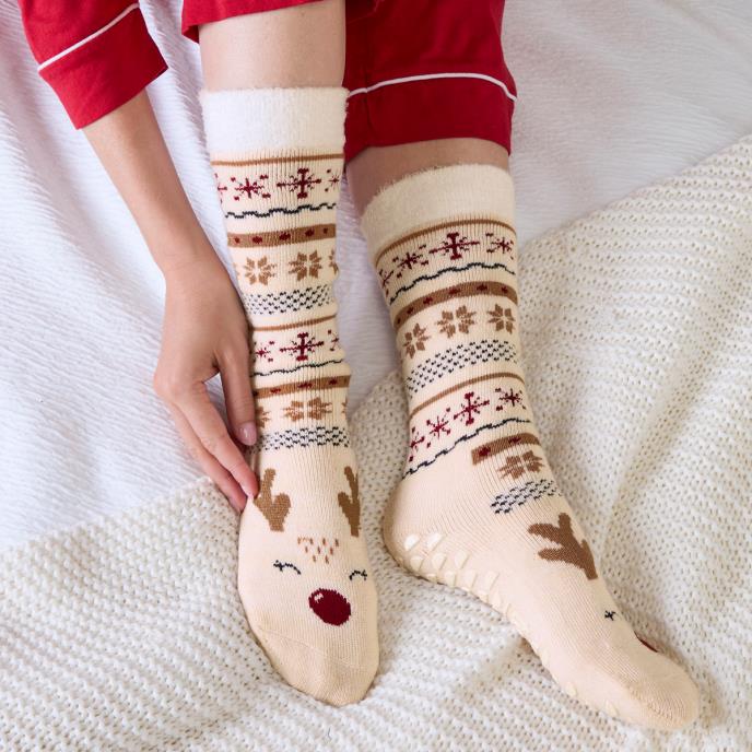 totes toasties® Ladies Single Original Slipper Socks Reindeer