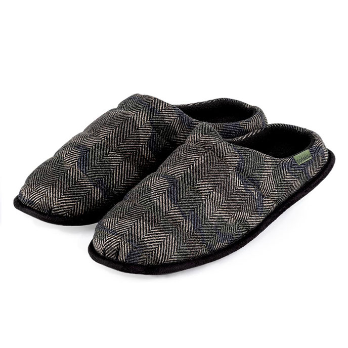 totes Mens Woven Camo Herringbone Mule 