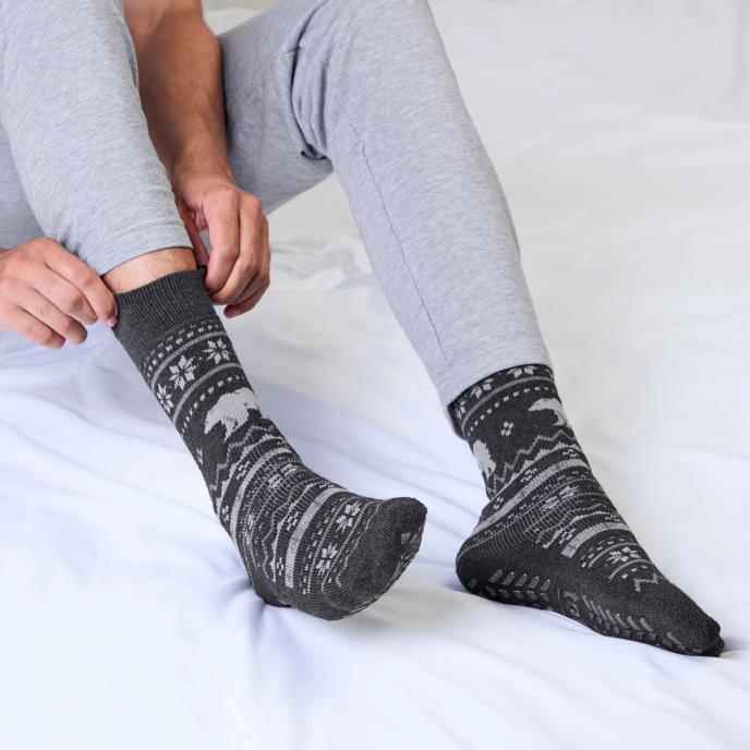 totes toasties® Mens Original Slipper Socks Polar Bear