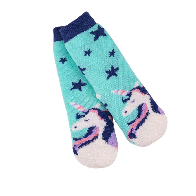 totes Childrens Chunky Slipper Socks Unicorn