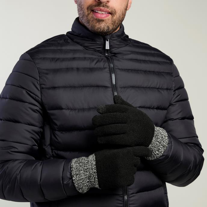 totes toasties® Mens Thermal Double Lined SmarTouch Gloves Black