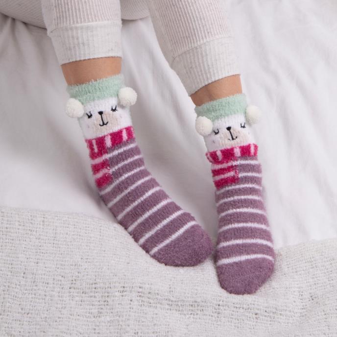 totes toasties® Ladies Novelty Super Soft Slipper Socks Bear