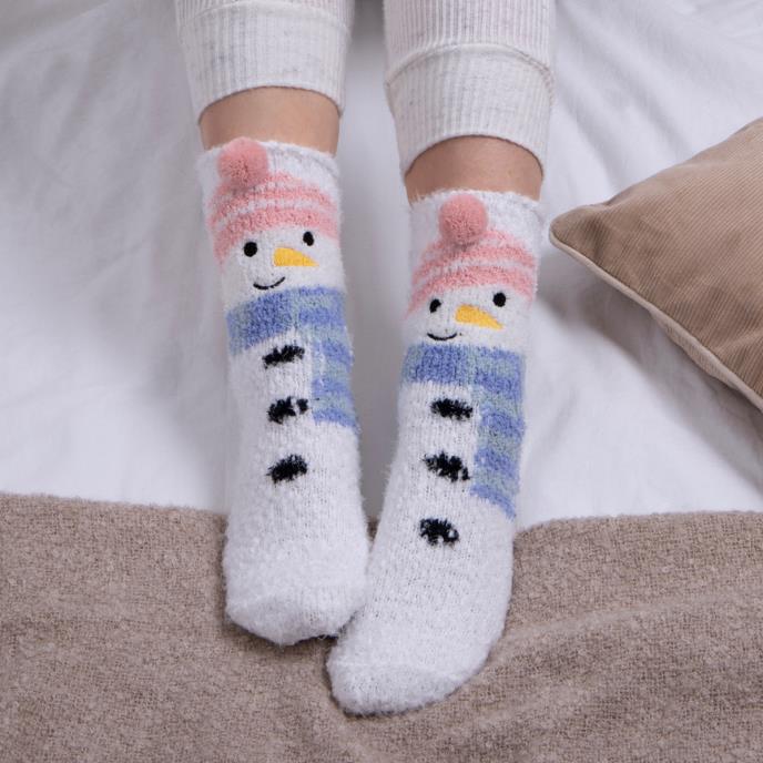 totes toasties Ladies Novelty Super Soft Slipper Socks Snowman