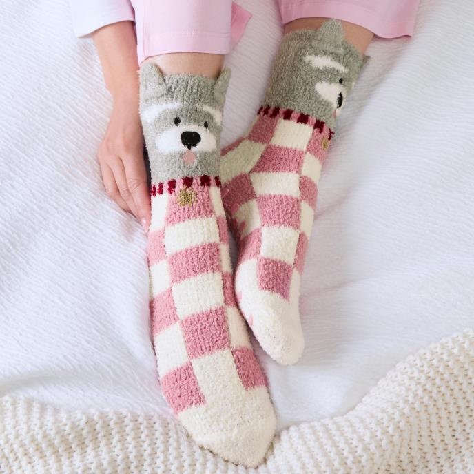 totes toasties® Ladies Novelty Super Soft Slipper Socks Dog