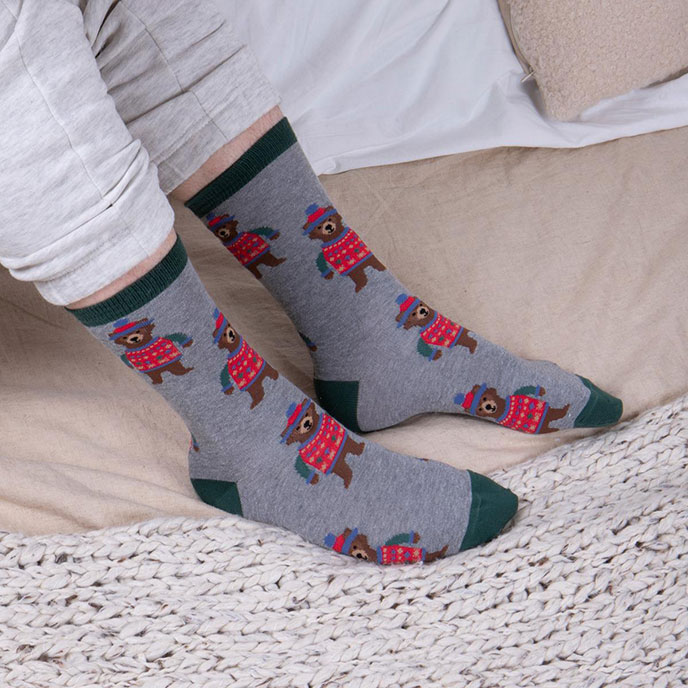 totes Mens Single Novelty Sock Bear