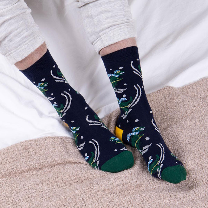 totes toasties Mens Single Novelty Sock Dino