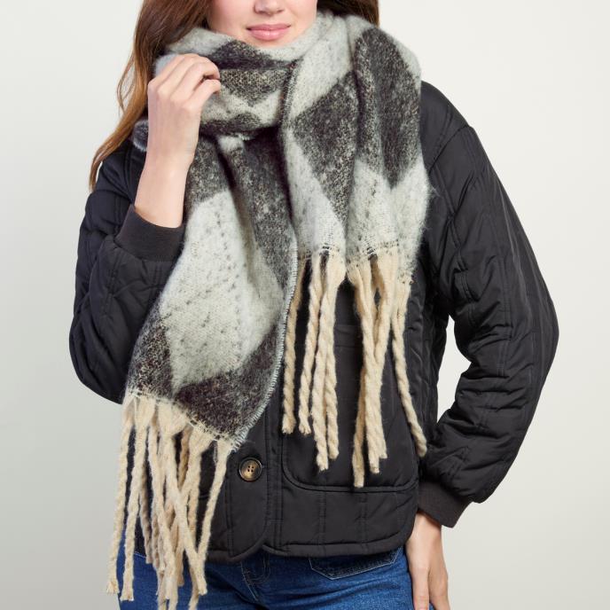totes toasties® Ladies Chunky Brushed Scarf Grey