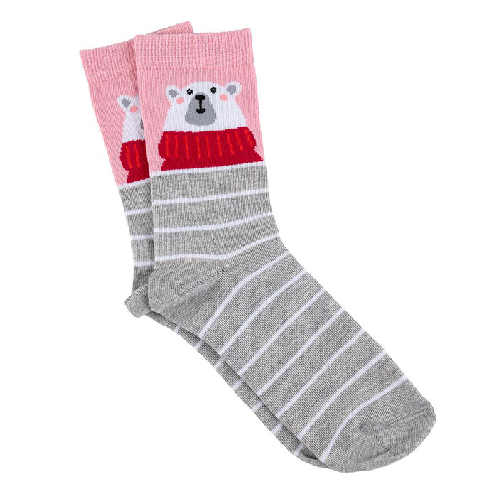 totes Ladies Novelty Ankle Socks Polar Bear