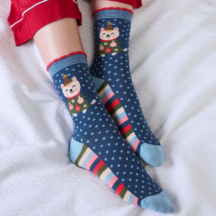 totes toasties® Ladies Novelty Ankle Socks Cat