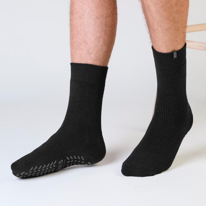 totes toasties® Mens Thermal Brushed Original Slipper Socks Black