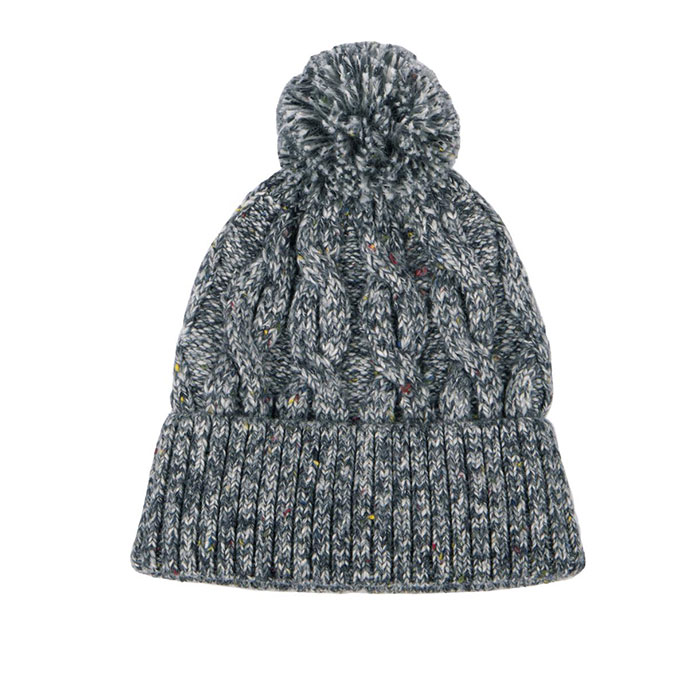 totes Mens Knitted Nep Knitted Hat  Grey