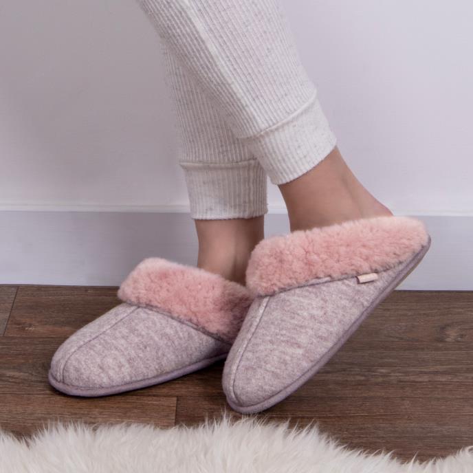 totes Ladies Knitted Mule Slippers Pink
