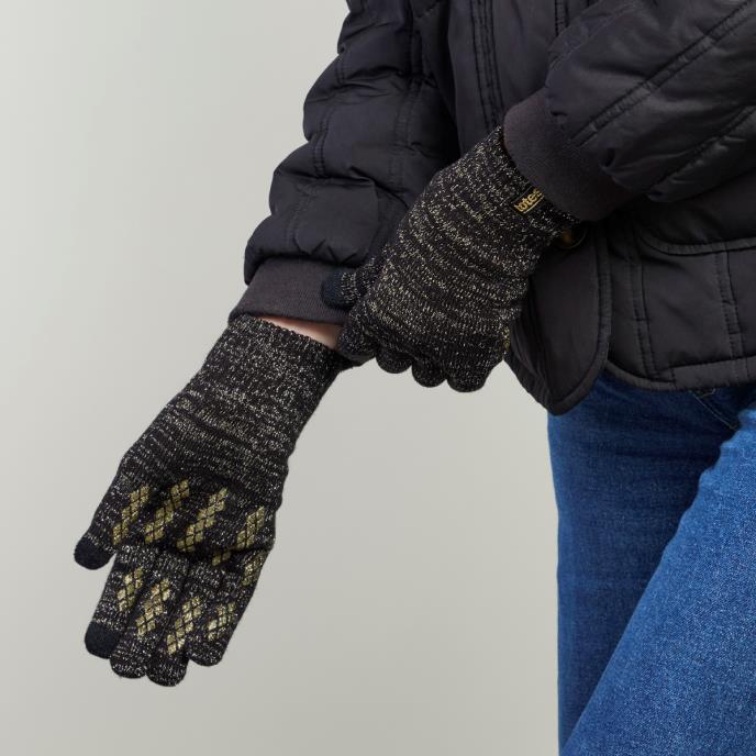 totes toasties® Ladies Brushed Knitted SmarTouch Gloves Black Sparkle