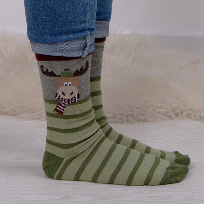 totes Mens Novelty Ankle Socks Moose