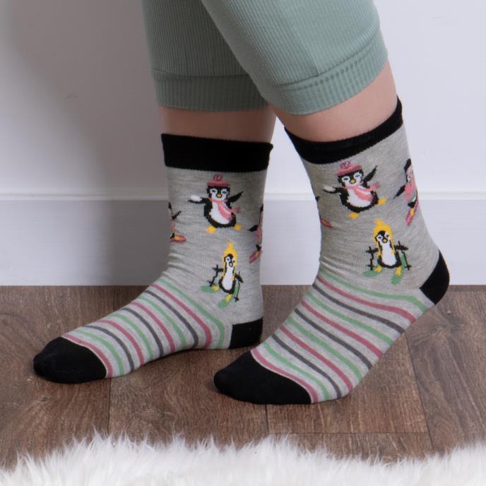 totes Ladies Novelty Ankle Socks Penguin