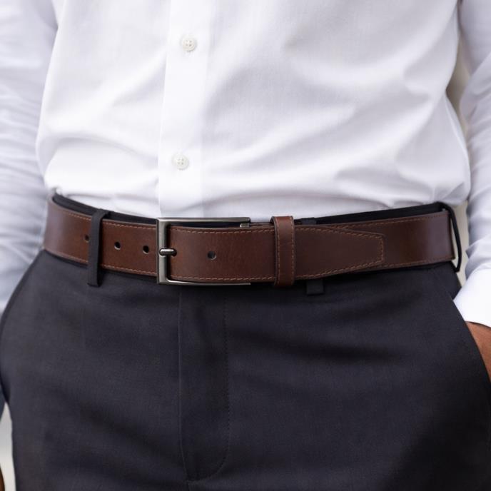 totes® Mens Genuine Leather Belt Brown