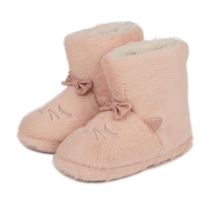 totes Kids Fur Cat Bootie Slippers totes ISOTONER