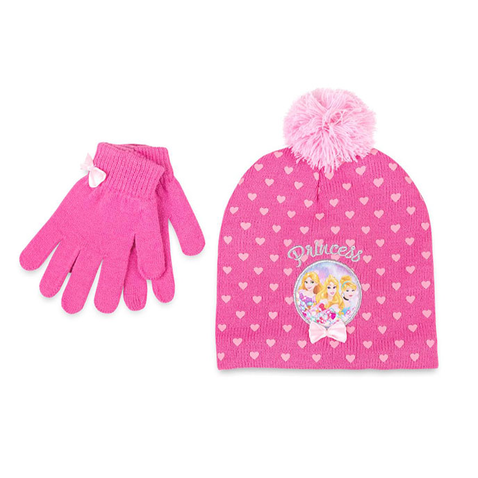 Children's Disney Princess Hat & Glove Set Pink