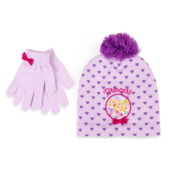 Children's Disney Princess Hat & Glove Set Purple