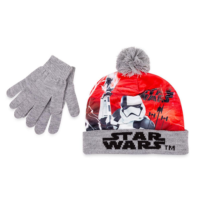 Children's Star Wars Hat & Glove Set Light Grey
