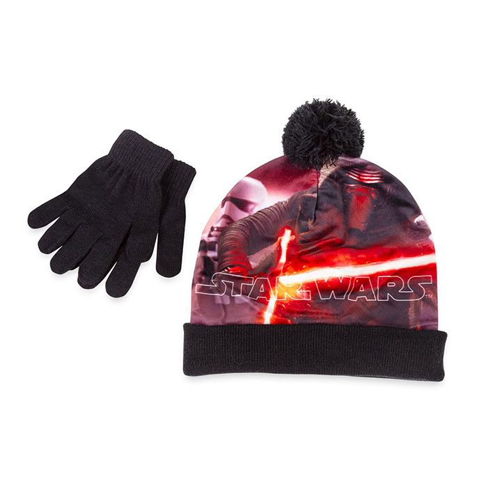 Children's Star Wars Hat & Glove Set Plain Black