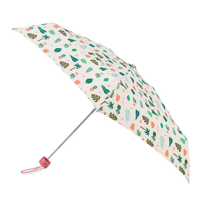 totes Compact Round Tropical Print Umbrella (5 Section)