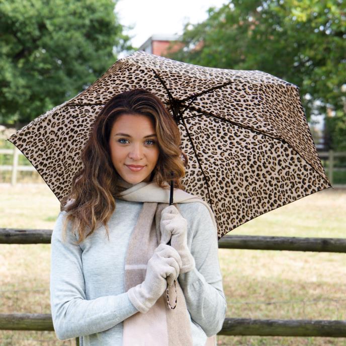 totes® Compact Animal on Animal Print Umbrella (5 Section)