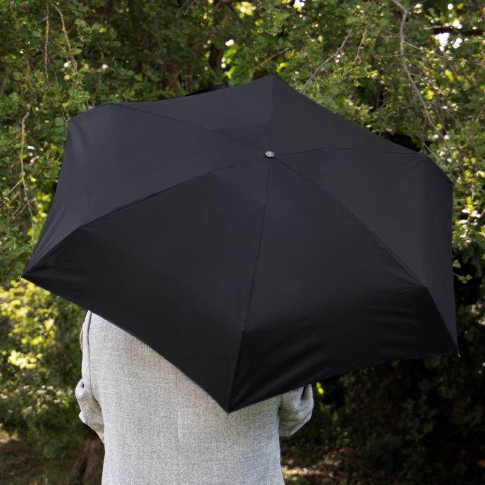 totes X-TRA STRONG Mini ECO-BRELLA® Plain Black Umbrella (5 Section)