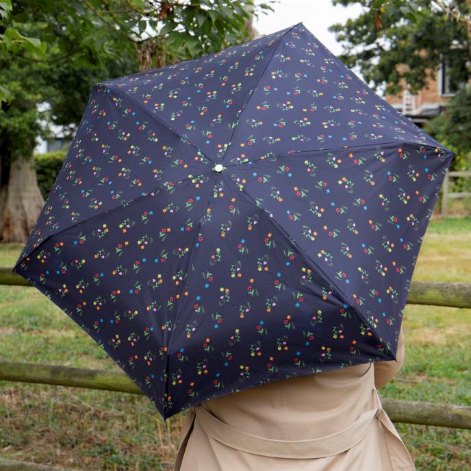 totes® X-TRA STRONG® Mini Navy Flowers Print Umbrella (5 Section)