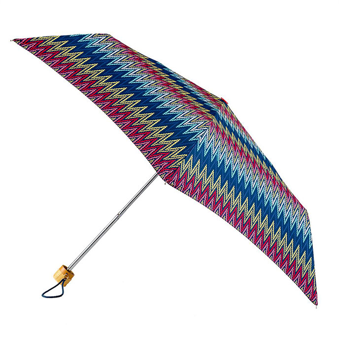 totes Supermini Basket Weave Print Umbrella (3 Section)