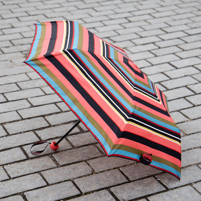 totes® ECOBRELLA® Supermini Muted Stripe Print Umbrella (3 Section
