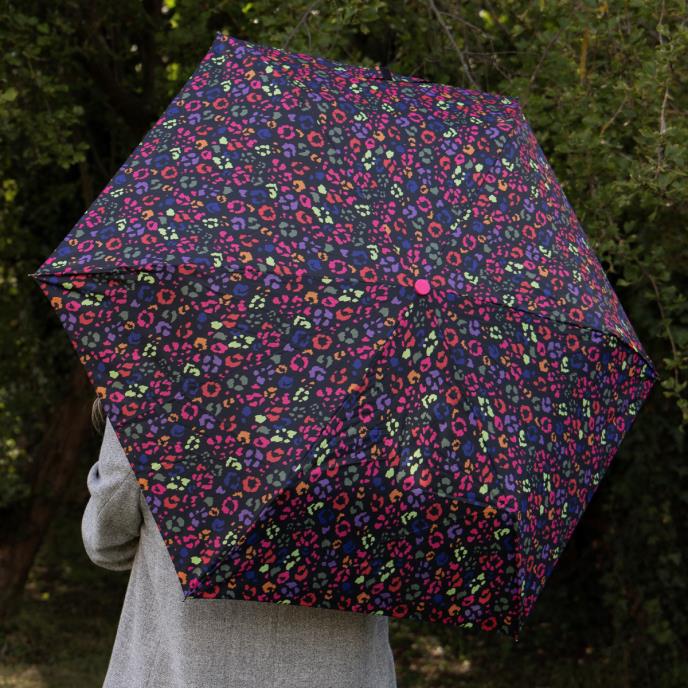 totes ECO-BRELLA® Supermini Multicolour Panther Print Umbrella (3 Section)