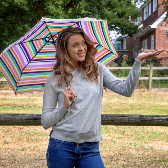 totes® Supermini Bold Stripe Umbrella (3 Section)