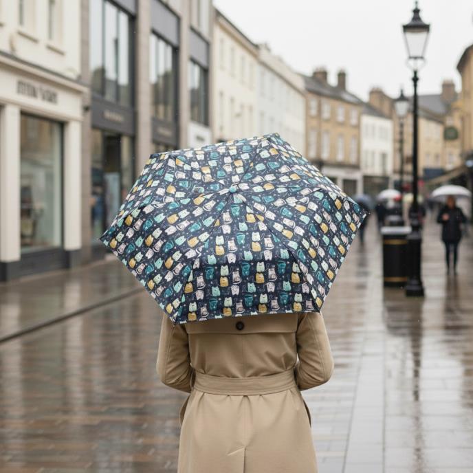 totes® Supermini Cats Print Umbrella ( 3 Section )