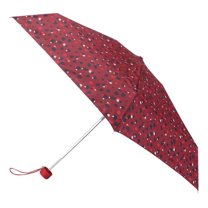 totes® Compact Round Wine Pebbled Print Umbrella (5 Section)