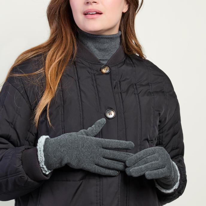 Isotoner® Ladies Thermal SmarTouch Glove With Fur Cuff Grey