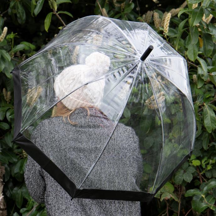 tote® Clear PVC Dome Umbrella Black 