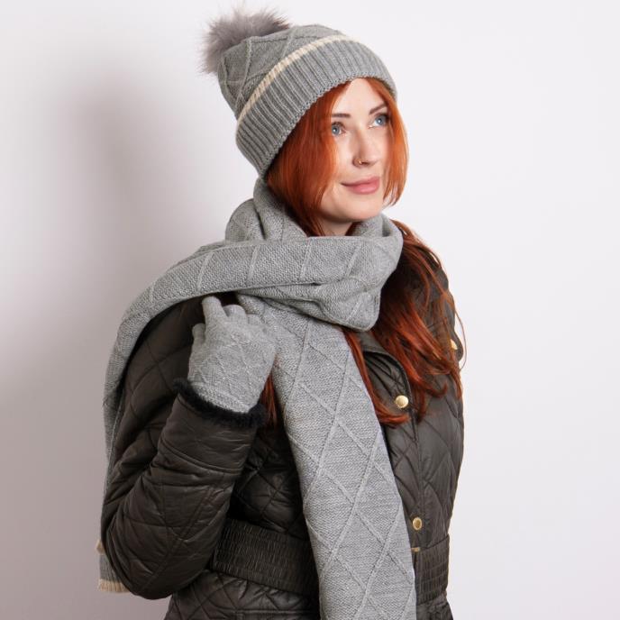 totes Ladies Hat Scarf & Glove Gift Set Grey