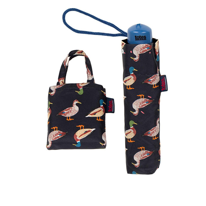 totes Supermini Duck Print & Matching Bag in Bag Shopper (3 Section)