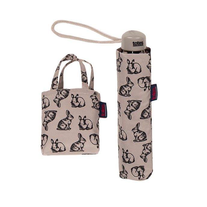  totes Supermini Rabbit Print & Matching Bag in Bag Shopper  (3 Section)