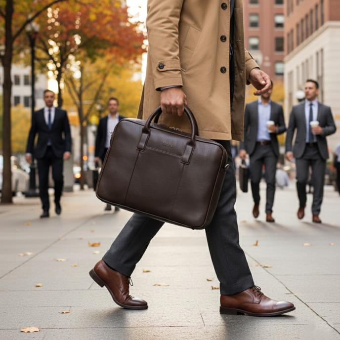 totes® Genuine Leather Laptop Bag Brown