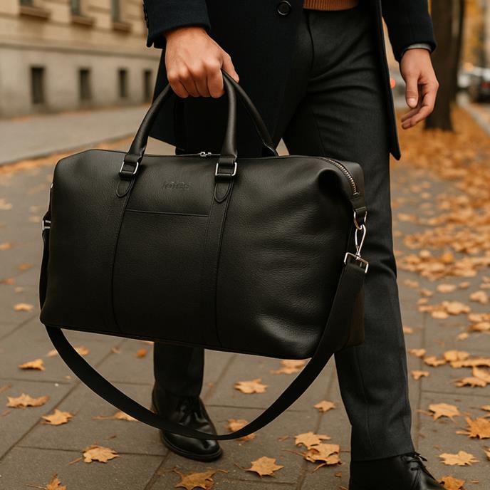 totes® Genuine Leather Weekender Bag Black
