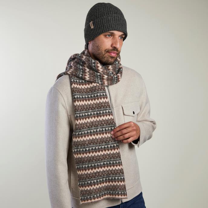 totes toasties® Mens Hat & Scarf Gift Set Brown / Beige