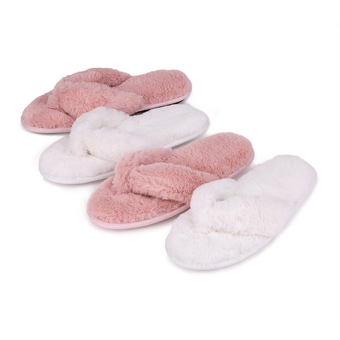 toe post fluffy flat slipper