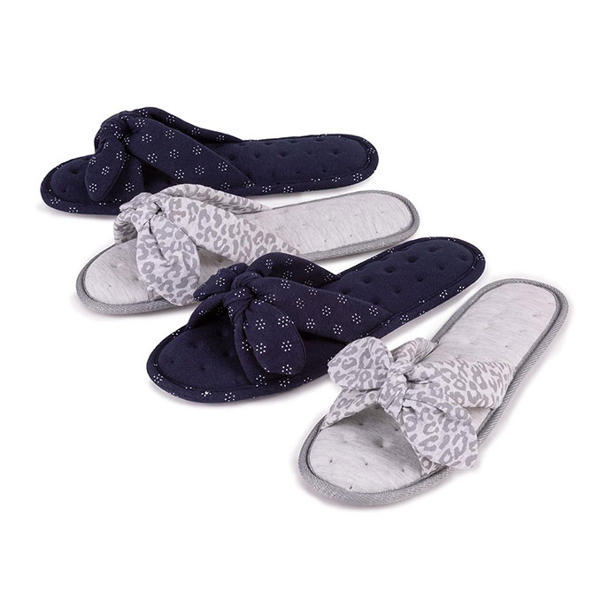 grey open toe slippers